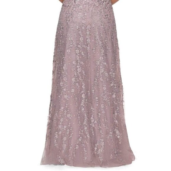 NWT La Femme 27981SC Lace Mother of the Bride Dress Pink Size 16 - Picture 4 of 7